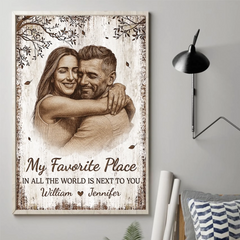 Custom Photo Vertical Poster - Personalized Anniversary Wedding Gifts For Husband And Wife. Him And Her - You Make My Days Lighter