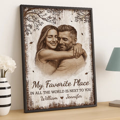 Custom Photo Vertical Poster - Personalized Anniversary Wedding Gifts For Husband And Wife. Him And Her - You Make My Days Lighter