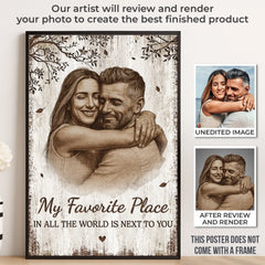 Custom Photo Vertical Poster - Personalized Anniversary Wedding Gifts For Husband And Wife. Him And Her - You Make My Days Lighter