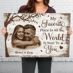 Custom Photo Horizontal Canvas - Personalized Anniversary Wedding Gifts For Husband And Wife. Him And Her - You Are My Peace