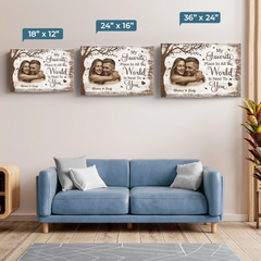 Custom Photo Horizontal Canvas - Personalized Anniversary Wedding Gifts For Husband And Wife. Him And Her - You Are My Peace
