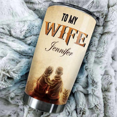 Custom Tumbler - Personalized Anniversary Wedding Gifts For Husband And Wife. Him And Her - Since The Moment I Saw You I Was Yours