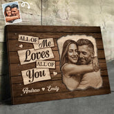 Custom Photo Horizontal Canvas - Personalized Anniversary Wedding Gifts For Husband And Wife. Him And Her - Together Life Feels Kinder