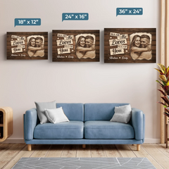 Custom Photo Horizontal Canvas - Personalized Anniversary Wedding Gifts For Husband And Wife. Him And Her - Together Life Feels Kinder