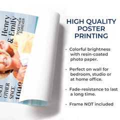 Custom Photo Vertical Poster - Personalized Anniversary Wedding Gifts For Husband And Wife. Him And Her - Side By Side Feels Safe