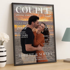 Custom Photo Vertical Poster - Personalized Anniversary Wedding Gifts For Husband And Wife. Him And Her - Love Finds Us Every Day