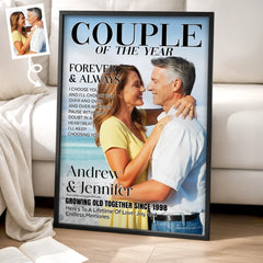 Custom Photo Vertical Poster - Personalized Anniversary Wedding Gifts For Husband And Wife. Him And Her - Love Grows Where We Stand