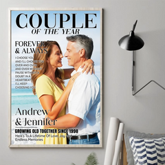 Custom Photo Vertical Poster - Personalized Anniversary Wedding Gifts For Husband And Wife. Him And Her - Love Grows Where We Stand