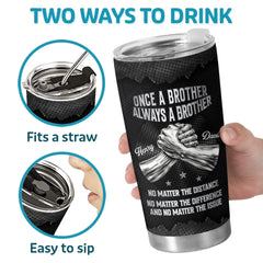 Custom Tumbler - Personalized Birthday Gifts For Brother - Brothers Stronger Than Time