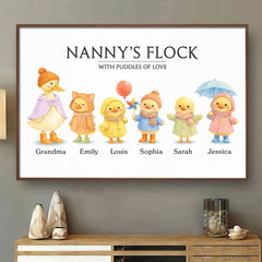 Custom Horizontal Poster - Personalized Mother's Day Birthday Gifts For Mom. Grandma - With All My Ducklings