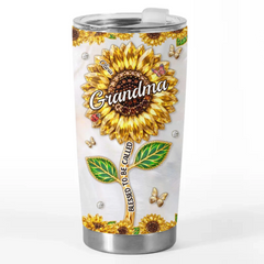 Custom Sunflower Tumbler - Personalized Mother's Day Birthday Gifts For Mom. Grandma - Grandma Life. Best Life