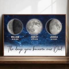 Custom Horizontal Poster - Personalized Father's Day Gifts For Dad. Grandpa - Fatherhood Written In The Stars