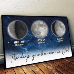 Custom Horizontal Poster - Personalized Father's Day Gifts For Dad. Grandpa - Fatherhood Written In The Stars