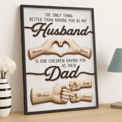 Custom Vertical Poster - Personalized Father's Day Birthday Gifts For Dad. Grandpa. Husband - My Only Hero. My Only Love