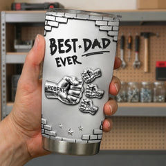 Custom 3D Inflated Effect Printed Tumbler - Personalized Father's Day Birthday Gifts For Dad. Grandpa - Strong Coffee. Strong Dad