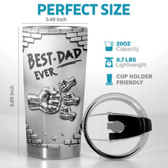 Custom 3D Inflated Effect Printed Tumbler - Personalized Father's Day Birthday Gifts For Dad. Grandpa - Strong Coffee. Strong Dad