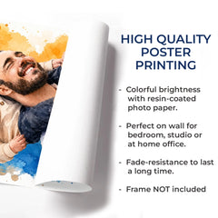 Custom Photo Vertical Poster - Personalized Father's Day Birthday Gifts For Dad. Grandpa - Dad Makes The World Brighter