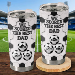 Custom LA 2026 Soccer Dad Tumbler - Personalized Father's Day Birthday Gifts For Dad. Grandpa. Soccer Lovers. Sports Fans. Sports Lovers - Fueled By Coffee And Soccer
