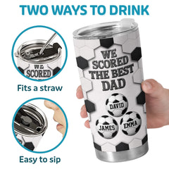 Custom LA 2026 Soccer Dad Tumbler - Personalized Father's Day Birthday Gifts For Dad. Grandpa. Soccer Lovers. Sports Fans. Sports Lovers - Fueled By Coffee And Soccer