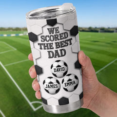 Custom LA 2026 Soccer Dad Tumbler - Personalized Father's Day Birthday Gifts For Dad. Grandpa. Soccer Lovers. Sports Fans. Sports Lovers - Fueled By Coffee And Soccer