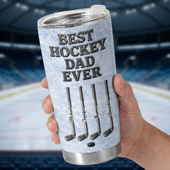 Custom Hockey Tumbler - Personalized Father's Day Birthday Gifts For Dad. Grandpa. Hockey Lovers. Sports Fans. Sports Lovers - Best Hockey Dad Ever