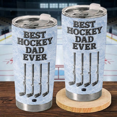 Custom Hockey Tumbler - Personalized Father's Day Birthday Gifts For Dad. Grandpa. Hockey Lovers. Sports Fans. Sports Lovers - Best Hockey Dad Ever
