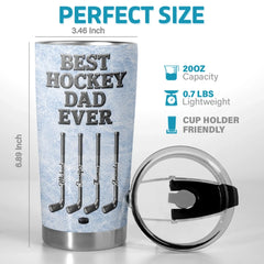 Custom Hockey Tumbler - Personalized Father's Day Birthday Gifts For Dad. Grandpa. Hockey Lovers. Sports Fans. Sports Lovers - Best Hockey Dad Ever