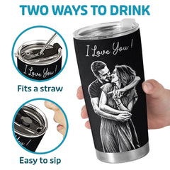 Custom Photo Tumbler - Personalized Anniversary Wedding Gifts For Husband And Wife. Him And Her - Better Together