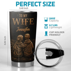 Custom Tumbler - Personalized Anniversary Wedding Gifts For Husband And Wife. Him And Her - My queen. Forever And Always