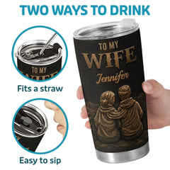 Custom Tumbler - Personalized Anniversary Wedding Gifts For Husband And Wife. Him And Her - My queen. Forever And Always
