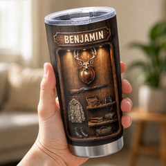 Custom Tumbler - Personalized Birthday Hunting Gifts For Hunters. Husband. Son. Grandson. Brother. Grandpa. Dad. Yourself - Born To Hunt Wild