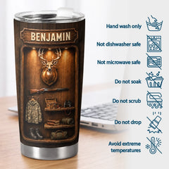 Custom Tumbler - Personalized Birthday Hunting Gifts For Hunters. Husband. Son. Grandson. Brother. Grandpa. Dad. Yourself - Born To Hunt Wild