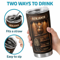 Custom Tumbler - Personalized Birthday Hunting Gifts For Hunters. Husband. Son. Grandson. Brother. Grandpa. Dad. Yourself - Born To Hunt Wild