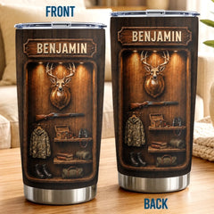 Custom Tumbler - Personalized Birthday Hunting Gifts For Hunters. Husband. Son. Grandson. Brother. Grandpa. Dad. Yourself - Born To Hunt Wild