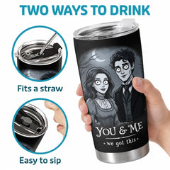 Custom Photo Tumbler - Personalized Halloween Anniversary Wedding Gifts For Husband And Wife. Him And Her - You And Me. Spooky Forever