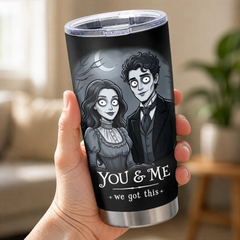 Custom Photo Tumbler - Personalized Halloween Anniversary Wedding Gifts For Husband And Wife. Him And Her - You And Me. Spooky Forever
