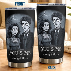 Custom Photo Tumbler - Personalized Halloween Anniversary Wedding Gifts For Husband And Wife. Him And Her - You And Me. Spooky Forever
