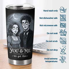 Custom Photo Tumbler - Personalized Halloween Anniversary Wedding Gifts For Husband And Wife. Him And Her - You And Me. Spooky Forever