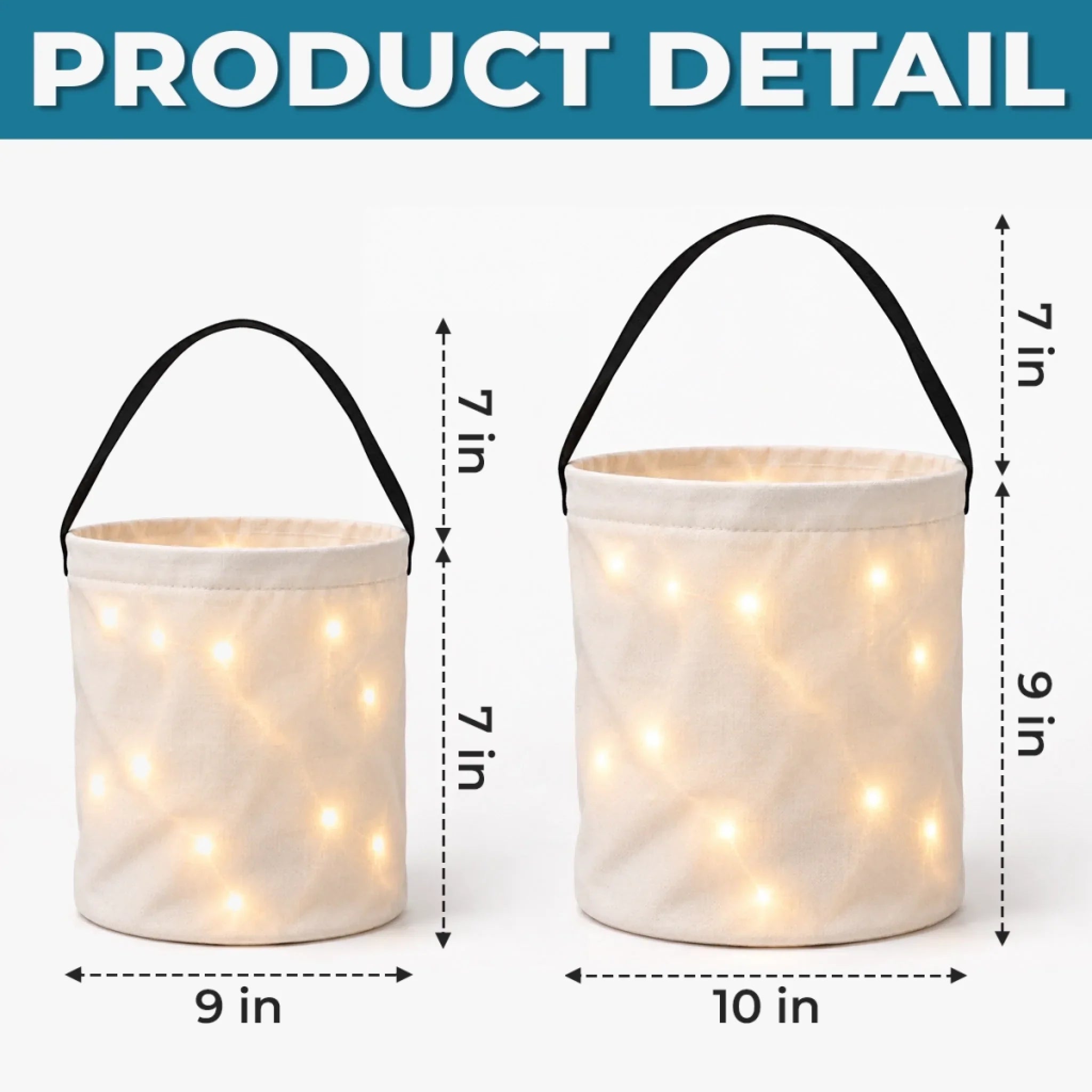 Custom LED Light Bucket Bag - Trick Or Treat Spooky