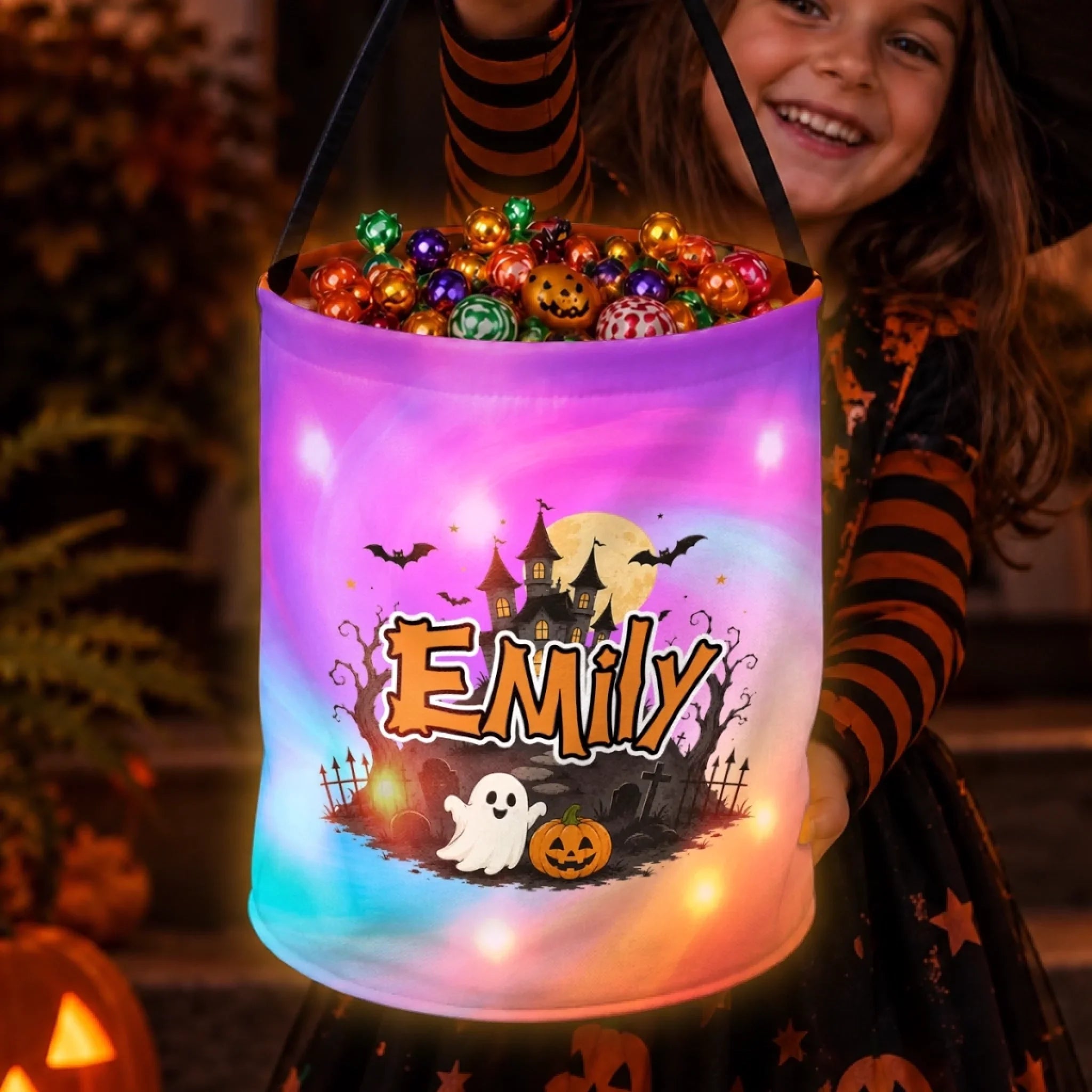 Custom LED Light Bucket Bag - Tiny Trickster