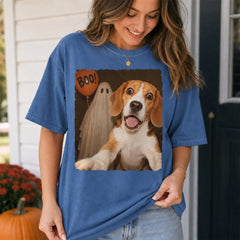 Custom Photo Funny Comfort T-Shirt - My Pet Says Boo