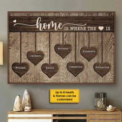 Home Is Where The Heart Is - Personalized Horizontal Poster - Gift For Couples. Husband Wife