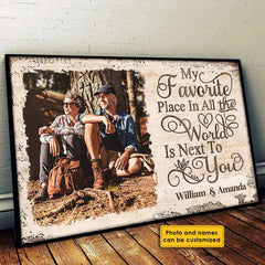 Custom Photo My Favorite Love Story Is Ours - Couple Personalized Custom Horizontal Poster - Gift For Husband Wife. Anniversary