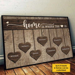 Home Is Where The Heart Is - Personalized Horizontal Poster - Gift For Couples. Husband Wife