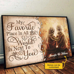 My Favorite Place Is Next To You - Upload Image. Personalized Horizontal Poster