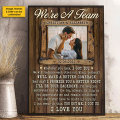 I'll Be Your Backbone - Personalized Vertical Poster - Upload Image. Gift For Couples. Husband Wife
