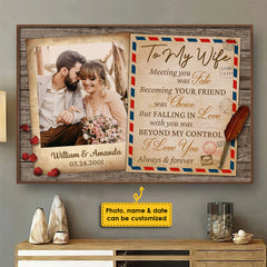 Meeting You Was Fate - Upload Image. Personalized Horizontal Poster