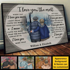 I Love You More Than Anything - Personalized Horizontal Poster - Gift For Couples. Husband Wife