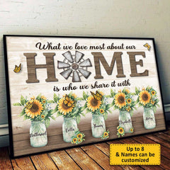 What We Love Most About Our Home - Personalized Horizontal Poster - Gift For Couples. Husband Wife