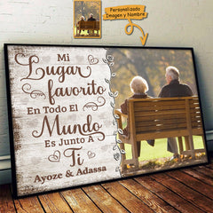 Mi Lugar Favorito Es Junto A Ti - Subir Imagen. Regalo Para Parejas. Marido Y Mujer - Personalized Horizontal Poster Spanish